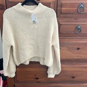 NWT BP Nordstrom Women’s Cream Cropped Sweater Size Large